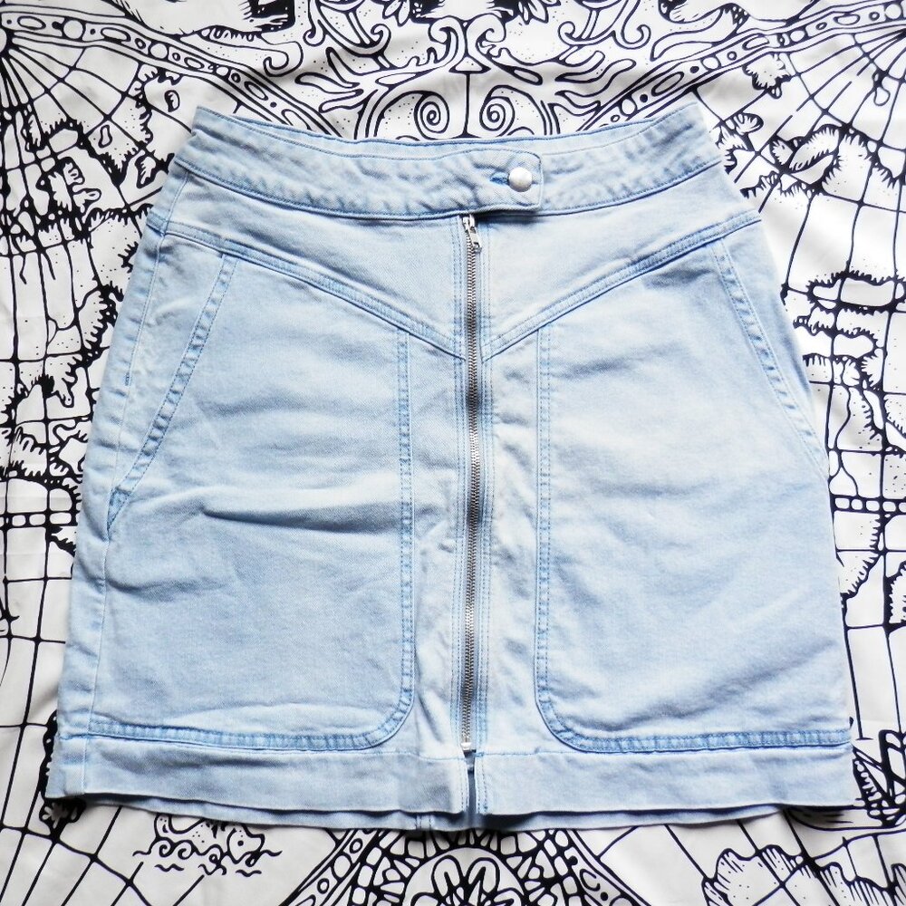 Tezenis || Y2K Denim Front Zip Mini Skirt